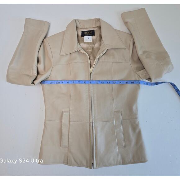 Vintage BOGATO Tan Leather Jacket Made in Canada Women's 6 - Picture 5 of 7